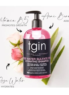 Tgin Rose Water Sulfate Free Hydrating Shampoo for Curls Kinks Waves  - Image 1