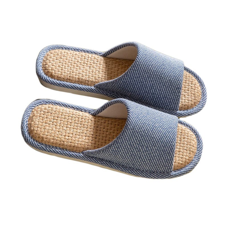 AioTio Cloth Slippers - Indoor Outdoor Summer Silent Shoes for Women And Men(Navy blue 11-12) - Image 1