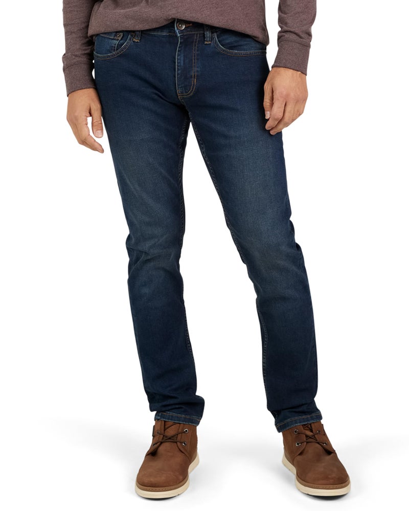 Weatherproof Vintage Men's Jeans | Super-Soft Denim Jeans | Stretch Jeans for Men | Blue & Black Jeans for Men | Slim Fit Jeans | Dark Blue Jeans for Men | Size 34W x 32L - Image 1