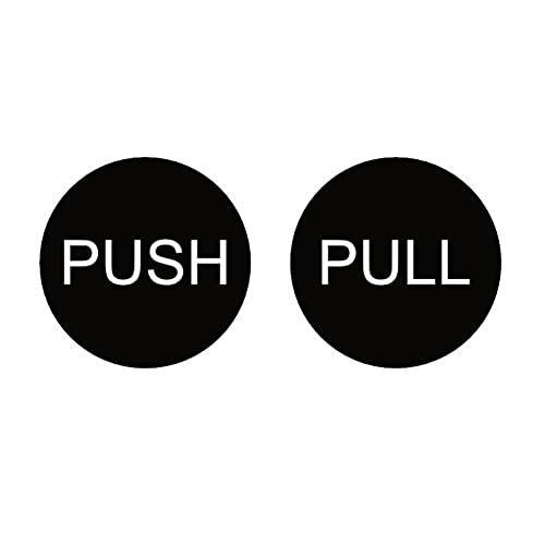 Haobase 4 Pair Push - Pull Door Sign - Self Adhesive Vinyl Sticker (7 cm x 7 cm) - Image 2