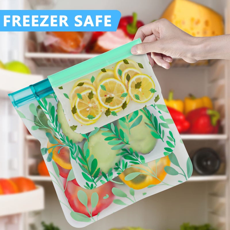 Hndnrxue 24 Pack Dishwasher Safe Reusable Bags Silicone, Leakproof Reusable Freezer Bags for Food Storage, Home Organization, Travel & Make-up, BPA-Free for Salad and Fruit - Image 5