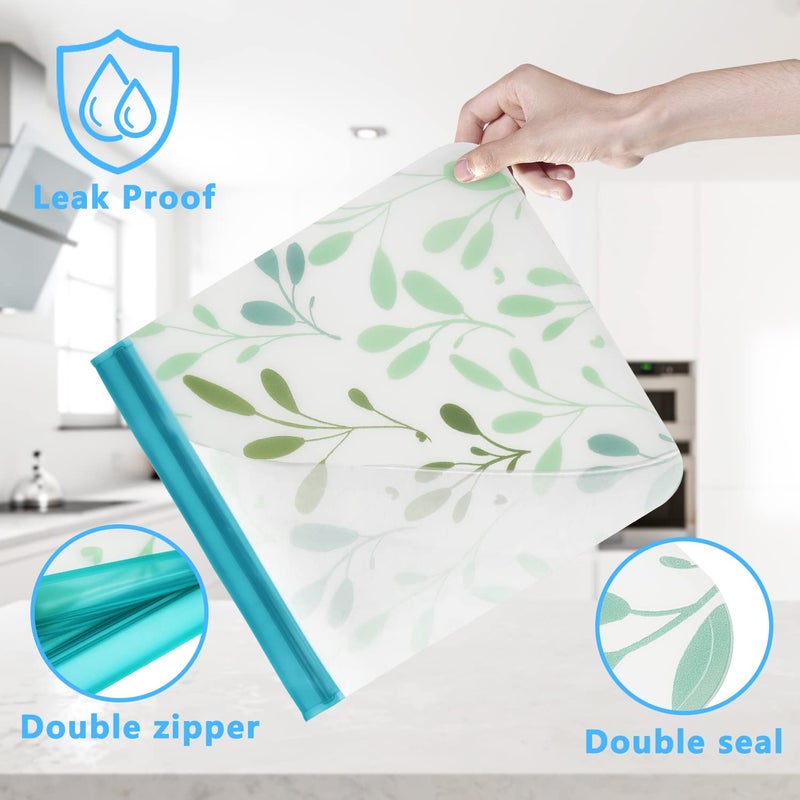 Hndnrxue 24 Pack Dishwasher Safe Reusable Bags Silicone, Leakproof Reusable Freezer Bags for Food Storage, Home Organization, Travel & Make-up, BPA-Free for Salad and Fruit - Image 3