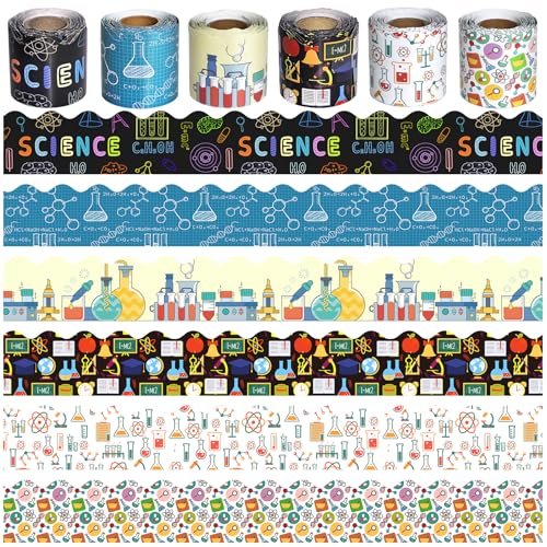 DASTTUIS 6 Rolls 196.8 Ft Decorative Science Bulletin Board Borders Set – Colorful Classroom Trim – Science Theme for Teachers, Schools & Office Decor -Perfect for Birthday, Back to School Theme - Image 1