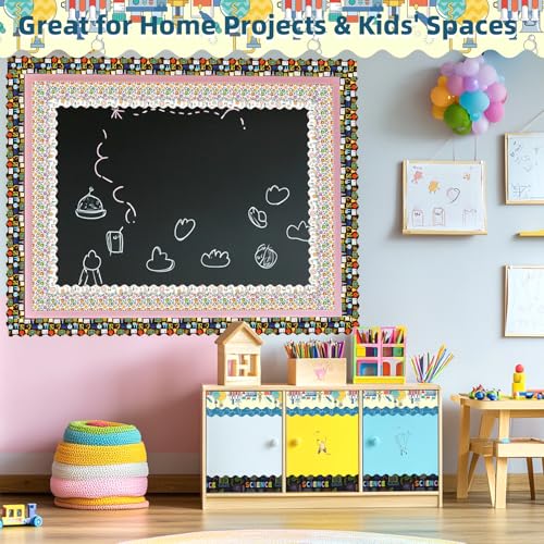 DASTTUIS 6 Rolls 196.8 Ft Decorative Science Bulletin Board Borders Set – Colorful Classroom Trim – Science Theme for Teachers, Schools & Office Decor -Perfect for Birthday, Back to School Theme - Image 4