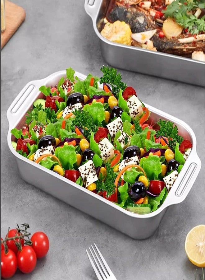 Touchcart 2PCS Stainless Steel Serving Tray with Lid 32×19×6 CM Heavy-Duty Deep Buffet, Roasting, Baking, Steam Table & Meal Prep Pan Set for Home, Catering, Restaurant Rustproof, Oven Dishwasher Safe - Image 4