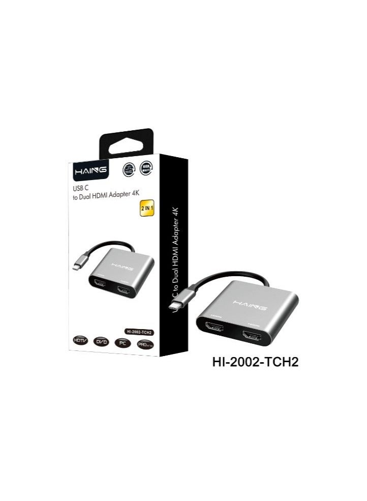HAING USB C to Dual HDMI Adapter 4K