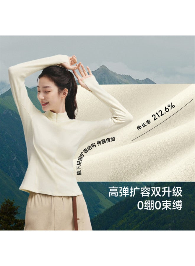 Beneunder New High-Warmth Polar Fleece Half-Zip Base Layer Women'S Double-Sided Brushed Texture Long Sleeve Top - Image 4