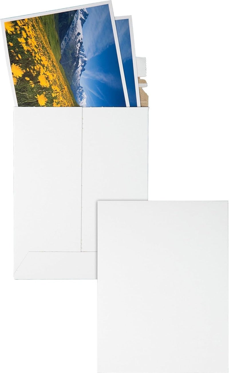 Quality Park Photo Document Mailers, Redi-Strip Self Seal Closure, Rigid Stay Flat Mailer, White Recycled Fiberboard, 6" x 8", 25 per Box - Image 2