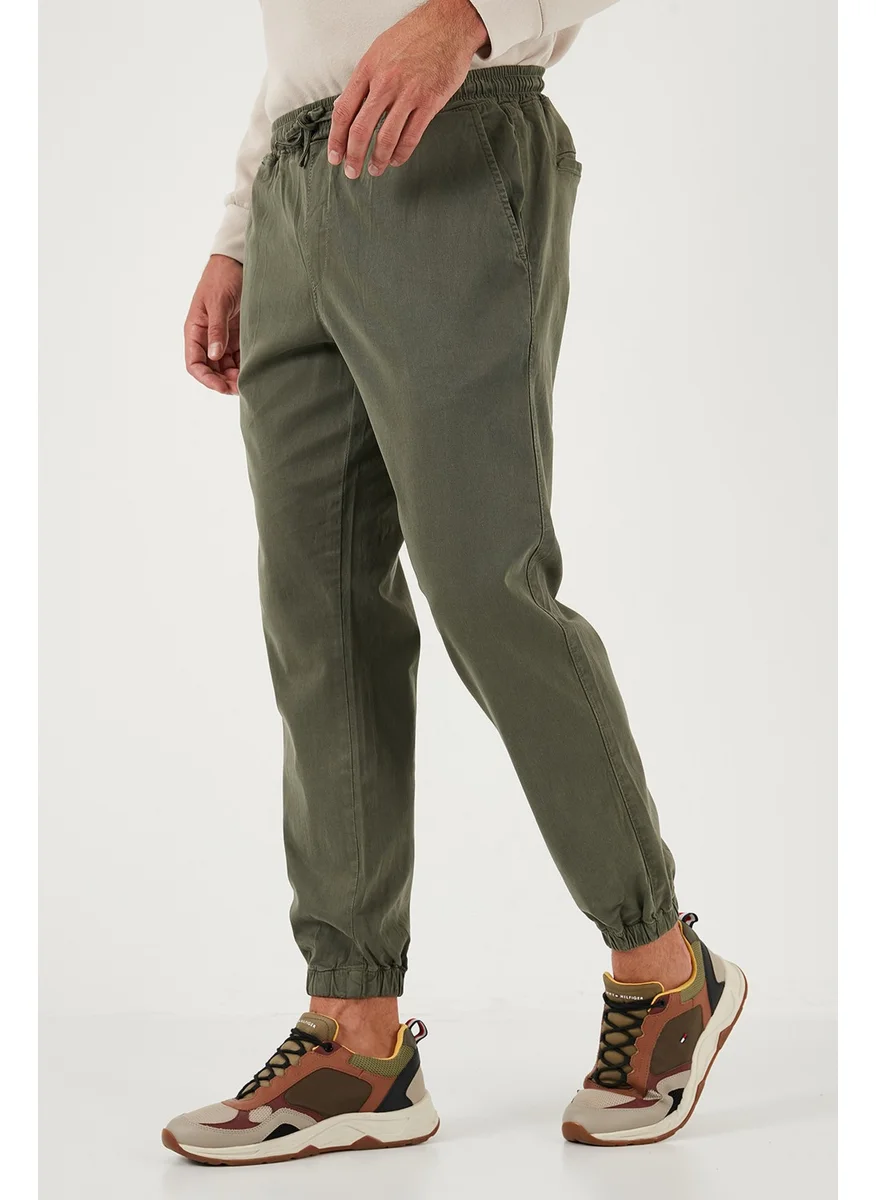 Buratti Stretch Cotton Regular Fit Elastic Leg Jogger Pants Men's Trousers 674004