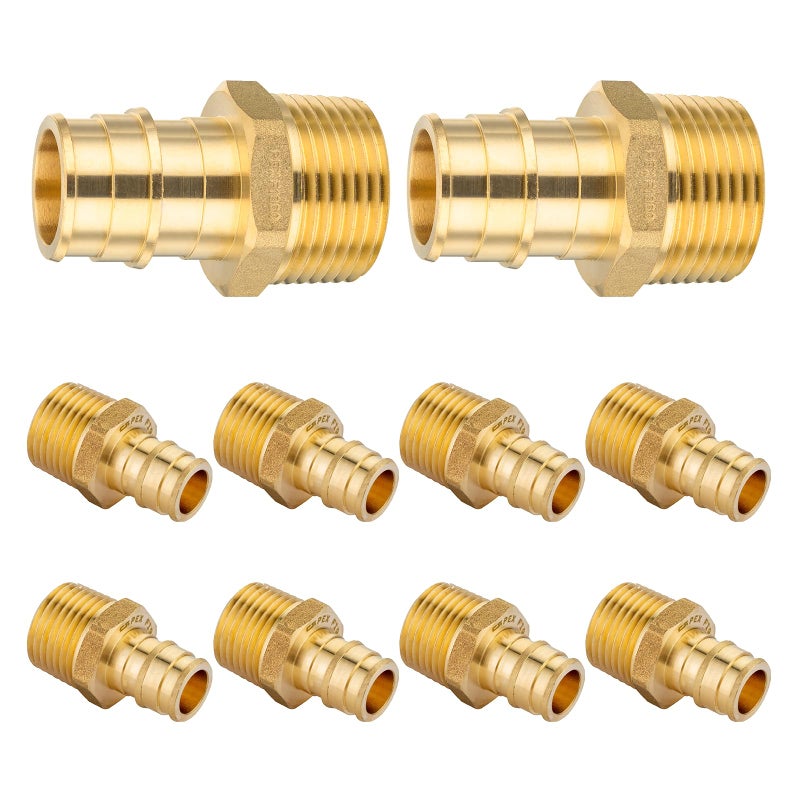 HeSun 10Pack HeSun PEX A Expansion Fitting 34 Inch Male Thread Adapter34 Male NPT x 34 Pex Expansion AdapterASTM F1960PEX1960018 - Image 2