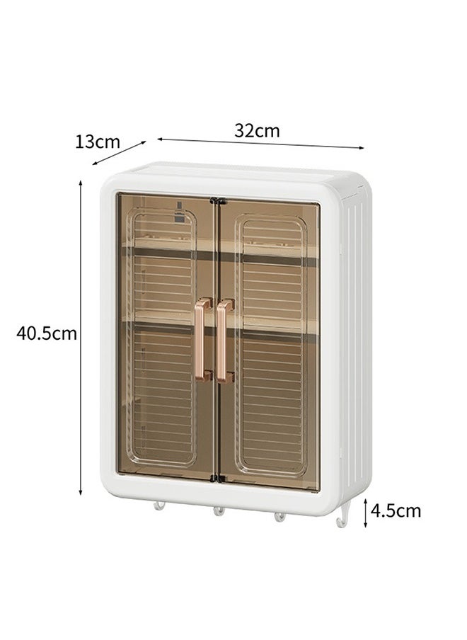 CityRiya-Long Bathroom Wall Cabinet Wall Mounted Bathroom Cabinet 3 Tier Medicine Cabinet with Doors Cupboard Organizer Over The Toilet Space Saver Storage Cabinet for Bathroom Laundry Kitchen Living Room White  - Image 5