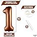KatchOn Brown 1 Balloon Number 40 Inch Helium Supported Foil Brown One Balloon for Safari brown Birthday Decorations One Happy Camper Balloons Anniversary Decorations - Image 4