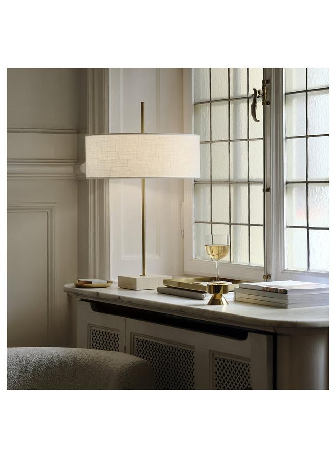 erorex Table Lamp, White Textile/Brass-Plated, 65 Cm - Image 4