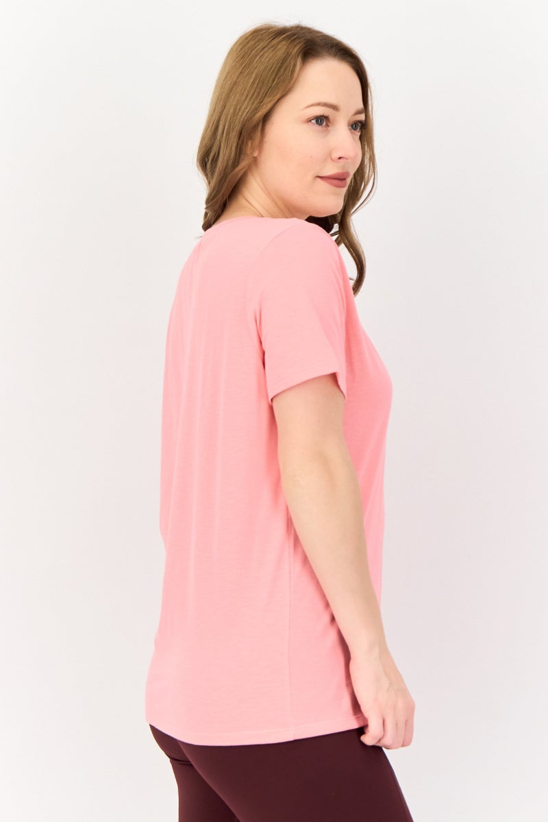 Nike Women Dri-Fit Short Sleeve Training T-shirt, Pink - Image 4