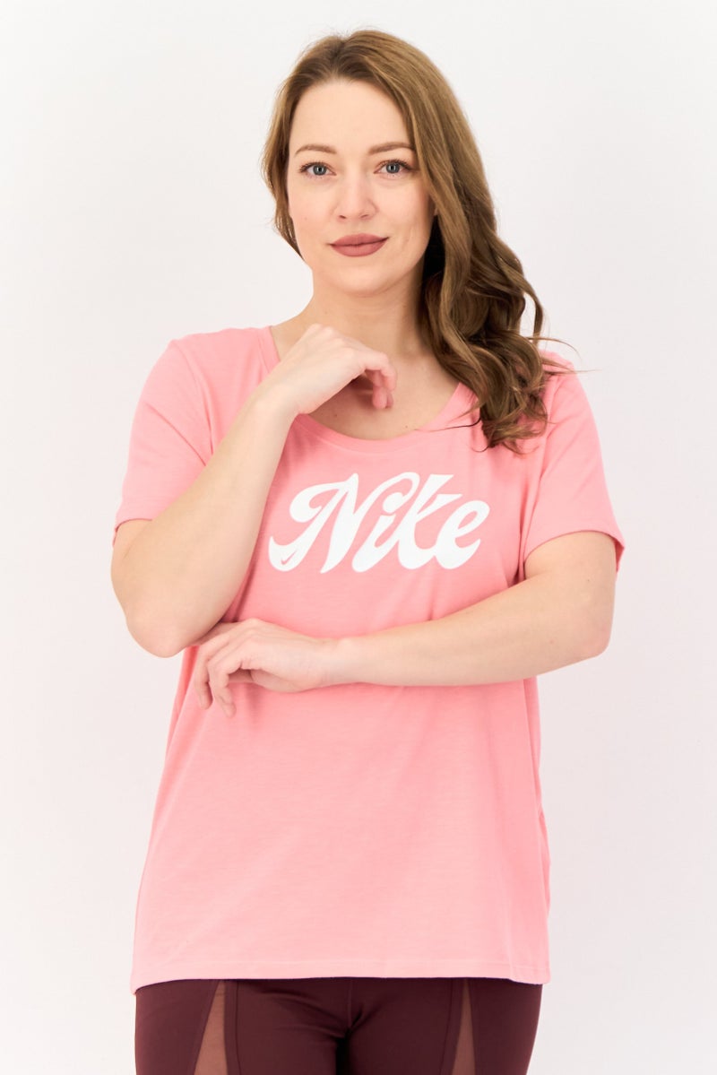 Nike Women Dri-Fit Short Sleeve Training T-shirt, Pink - Image 1