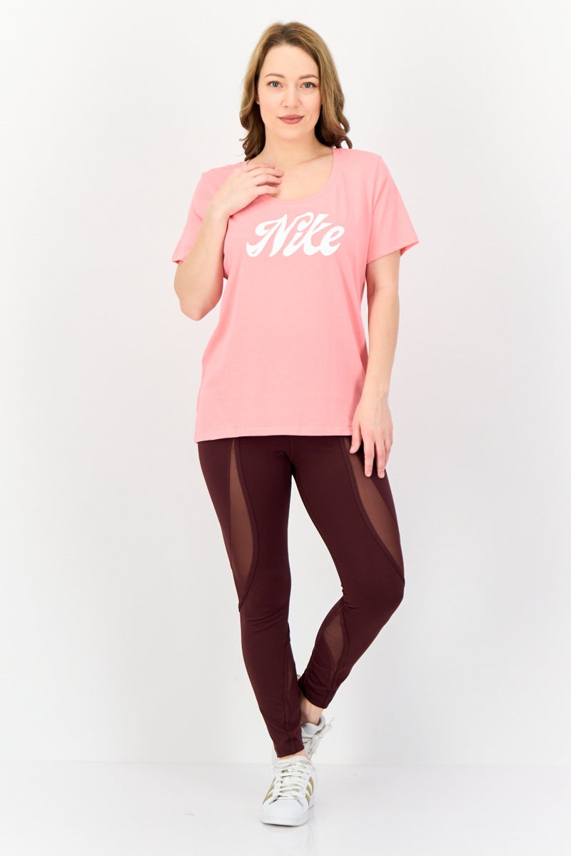 Nike Women Dri-Fit Short Sleeve Training T-shirt, Pink - Image 3