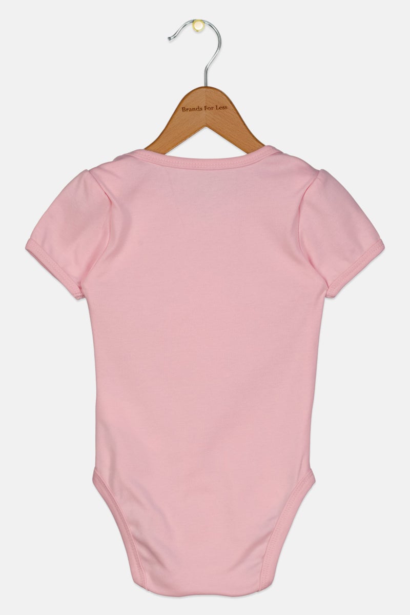 Disney Toddlers Girl Graphic Print Short Sleeve Bodysuit, Pink - Image 2