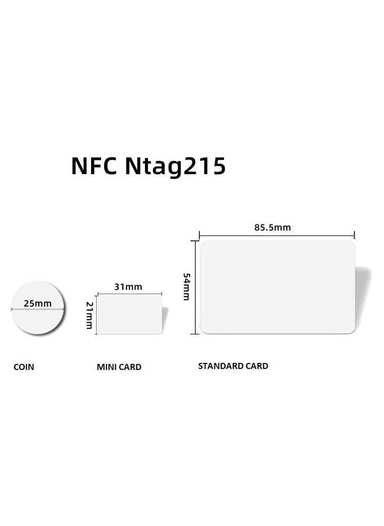 Rubik - NFC 215 Mini Cards, Blank Programmable NTAG 215 Chip, Multipurpose Business Smart Card, Access Control, Also Compatible with Amiibo and TagMo App and Other (10 Cards) - Image 1