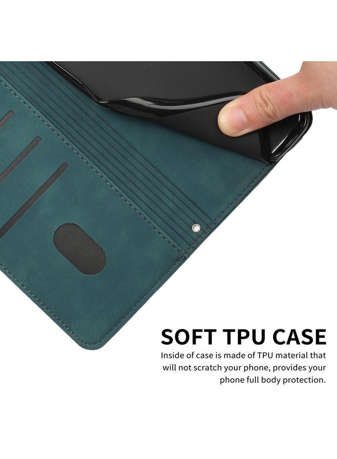 For Tecno Pop 5 LTE Skin Feel Heart Pattern Leather Phone Case With Lanyard(Green)