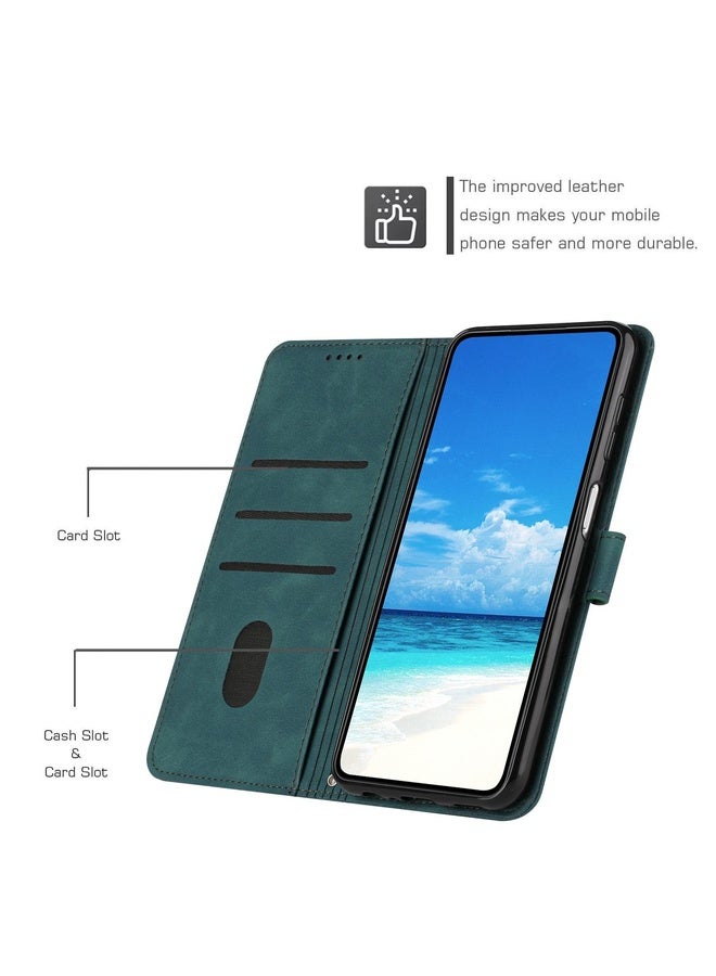 For Tecno Pop 5 LTE Skin Feel Heart Pattern Leather Phone Case With Lanyard(Green)