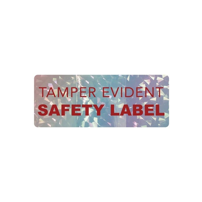 SBlabels Holographic Tamper Evident Labels / 500 Tamper Resistant Shiny Stickers / 1.5" x 0.5" Quality Control Label - Image 1