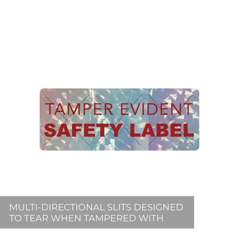 SBlabels Holographic Tamper Evident Labels / 500 Tamper Resistant Shiny Stickers / 1.5" x 0.5" Quality Control Label - Image 4