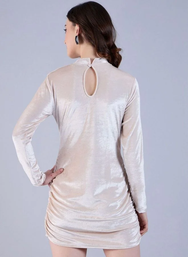 Freehand  Women Regular Fit Solid Round Neck Long Sleeve Bodycon Dress for Women | Best Price UAE