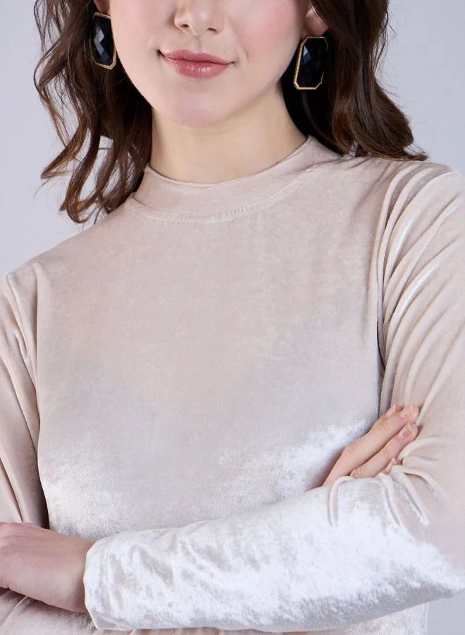 Freehand  Women Regular Fit Solid Round Neck Long Sleeve Bodycon Dress for Women | Best Price UAE