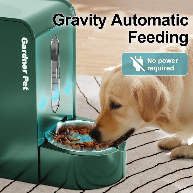 Gardner Pet Automatic Gravity Pet Feeder, 0.8 Gallons*2 Dog Feeder and Water Dispenser Set 100% BPA-Free, 2-in-1 Gravity Feeder with Stainless Steel Bowl for Dogs, Cats, Rabbits, Puppies (Green) - Image 4