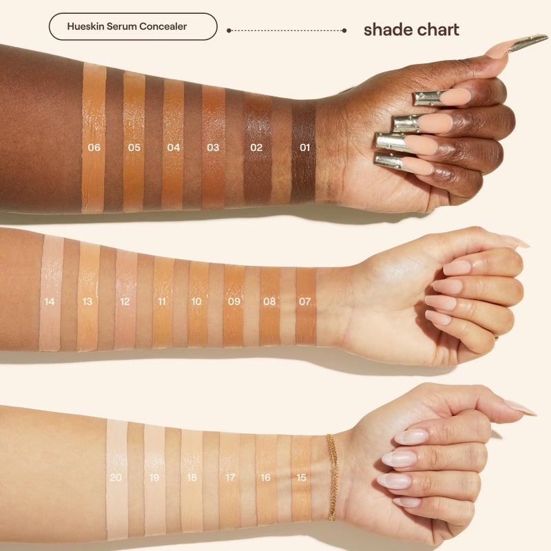 Live Tinted Hueskin Serum Concealer - Medium-to-Full Coverage Concealer with Niacinamide, & Hyaluronic Acid for Dark Circles, Fine Lines & Wrinkles, Buildable Long-Lasting Formula, 0.35 oz - Shade 1 - Image 5