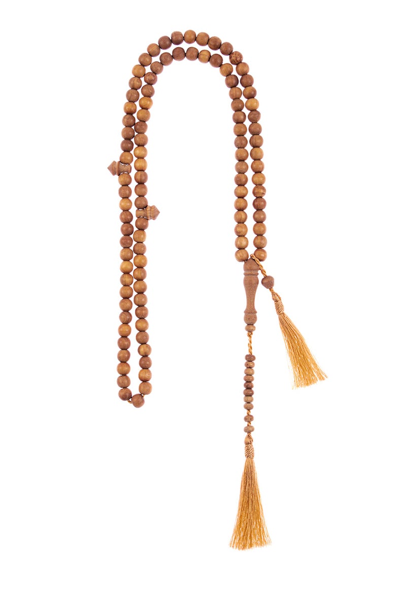 Nusantara Shop Nusantara Shop Sandalwood Tasbih 99 8mm - Islamic Prayer Beads, Tasbeeh, Muslim Rosary, Masbaha, Misbaha, Tesbih, Tespih, Dhikr Beads, Zikr Beads, Sibha, Muslim Mala, Worry Beads, Prayer Counter  - Image 2