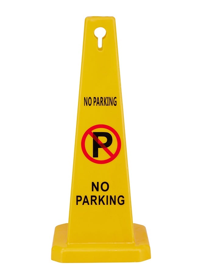 LAWAZIM No Parking Safety Cone - 28x28x67cm - Caution Safety Parking Sign Board, Yellow Traffic Cone with 4 Side View and Warning Symbol - Ideal for Driveways, Parking Lots, and Traffic Control - Image 2