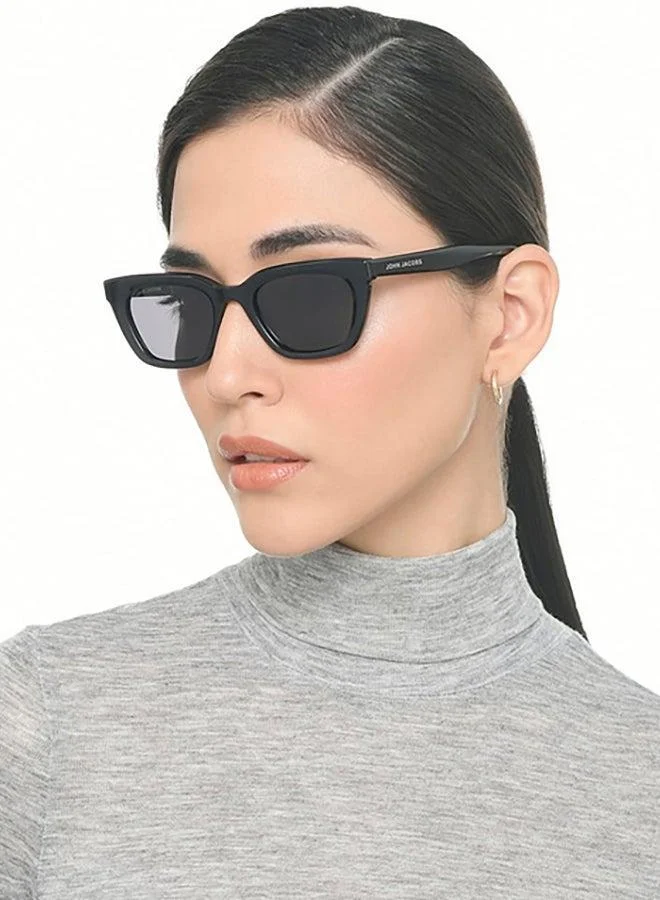 جون جاكوبس Women's نظارة شمسية جون جاكوبس جي جي سيفنتي ثري فايف سي تو سماوي أسود بإطار كامل مستطيل