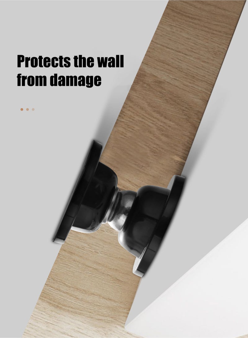 مثبتات أبواب مغناطيسية 2 حزمة، مثبتات أبواب من الفولاذ المقاوم للصدأ للتثبيت على الحائط والأرضية، حامل أبواب للحفاظ على الباب مفتوحًا، مثبت باب بدون حفر مع لاصقات 3D، أسود - Image 3