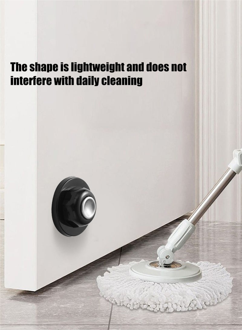 مثبتات أبواب مغناطيسية 2 حزمة، مثبتات أبواب من الفولاذ المقاوم للصدأ للتثبيت على الحائط والأرضية، حامل أبواب للحفاظ على الباب مفتوحًا، مثبت باب بدون حفر مع لاصقات 3D، أسود - Image 4