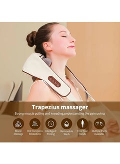 LIMOS Neck and Shoulder Massager with Heat, Deep Tissue Kneading Massage Pillow for Back, Legs, and Waist Pain Relief, Ideal for Home, Office & Car Use  - Image 3