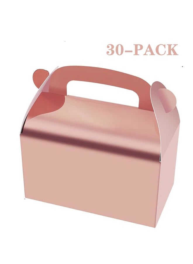 Oletx 30-Pack Rose Gold Party Favor Treat Boxes, Goodie Boxes, Gable Paper Gift Boxes with Handles. Perfect for Wedding, Birthday, Graduation, Babyshower. - Image 5