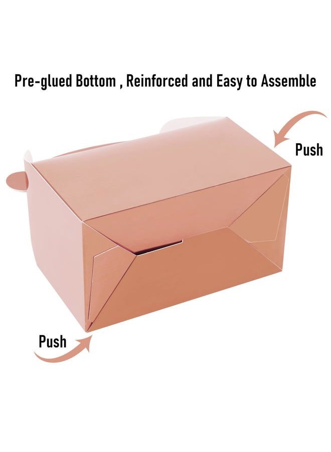 Oletx 30-Pack Rose Gold Party Favor Treat Boxes, Goodie Boxes, Gable Paper Gift Boxes with Handles. Perfect for Wedding, Birthday, Graduation, Babyshower. - Image 4