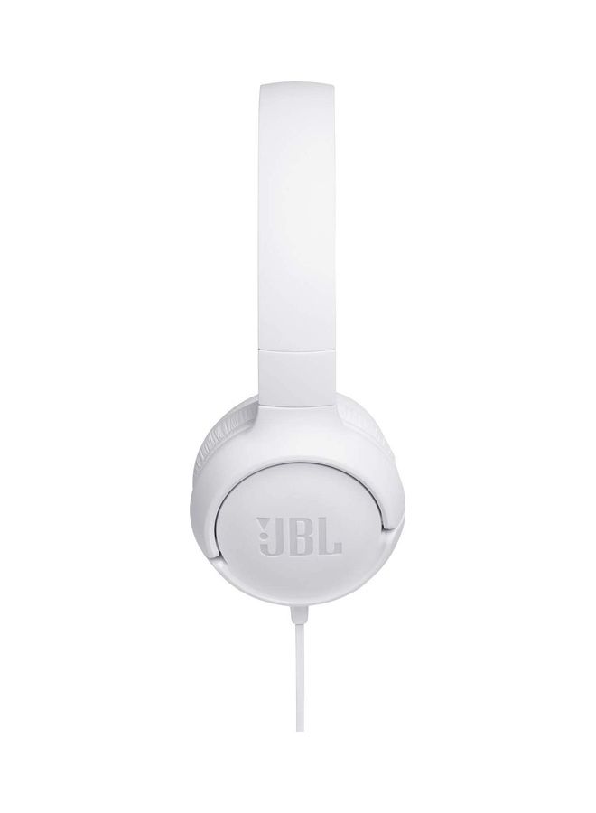 JBL Tune 500 Wired On-Ear Headphones - Deep Pure Bass - 1 Button Remote - Lightweight - Foldable - Tangle Free Cable White - Image 3
