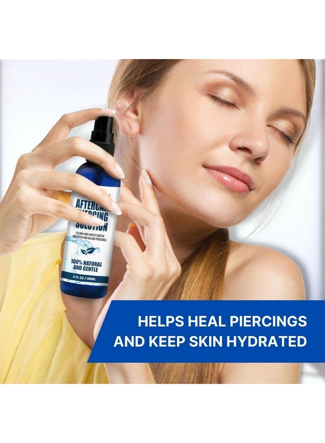 BodyJ4You Piercing Aftercare Spray - Saline Cleaning Solution Nose Belly Ear Piercing Cleaner - Wound Wash Keloid Treatment Piercing Bump Removal - Natural Sea Salt Aloe Rosemary - 2 Fl Oz (60Ml) - Image 4