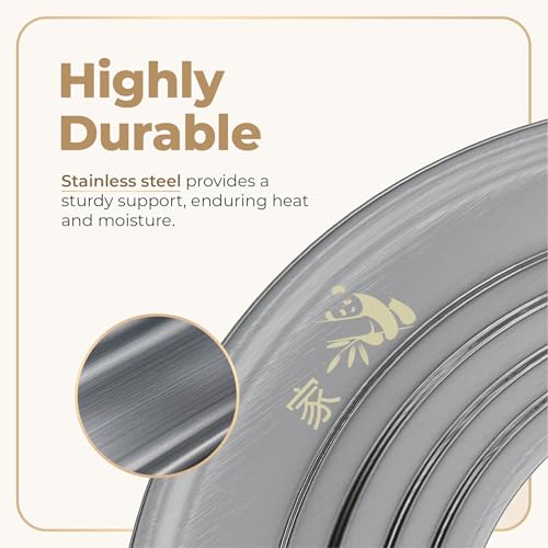 Prime Home Direct Stainless Steel Steamer Ring | Fits 7 to 12-Inch Bamboo Steamer Basket | Steaming Ring for Asian Chinese Wok, Food, Dumpling, Dim Sum, Steam Pot Accessories Metal Cooking Rim Adapter - Image 3