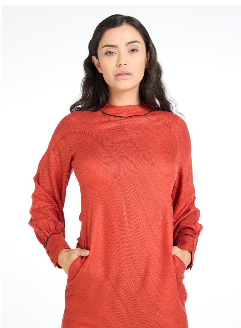 The Label Life Rust Print Dress - Image 5