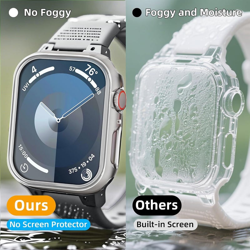 2 Pack [NO Screen Protector] Bumper Case for Apple Watch Series 9/8/7 41mm, Slim Thin Shockproof Bumper Cover, Hard PC Protective Frame All-Around Edge for iWatch 41mm Accessories, Clear - Image 2