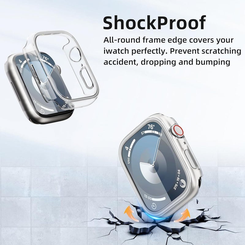 2 Pack [NO Screen Protector] Bumper Case for Apple Watch Series 9/8/7 41mm, Slim Thin Shockproof Bumper Cover, Hard PC Protective Frame All-Around Edge for iWatch 41mm Accessories, Clear - Image 4