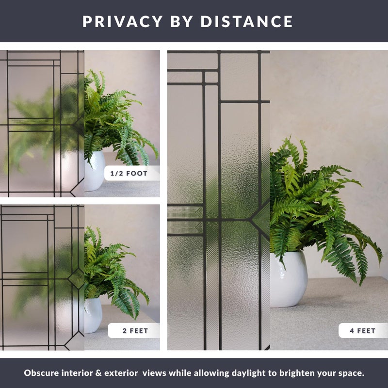 Artscape Geneva 24 x 36 Inch Window Film, Made in USA â€“ Provides Privacy, Non-Adhesive, Textured Leaded Glass Pattern, UV Protection, Easy to Apply and Removable - Image 4