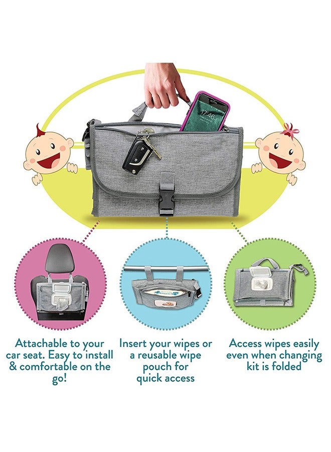 Beauenty Baby Portable Changing Pad with Wipes Pocket for Diaper Bag Wipeable Waterproof Newborn Travel Mat Shower Gifts  - Image 2