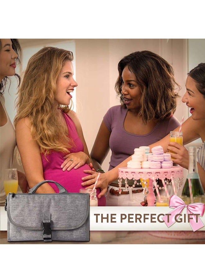Beauenty Baby Portable Changing Pad with Wipes Pocket for Diaper Bag Wipeable Waterproof Newborn Travel Mat Shower Gifts  - Image 3