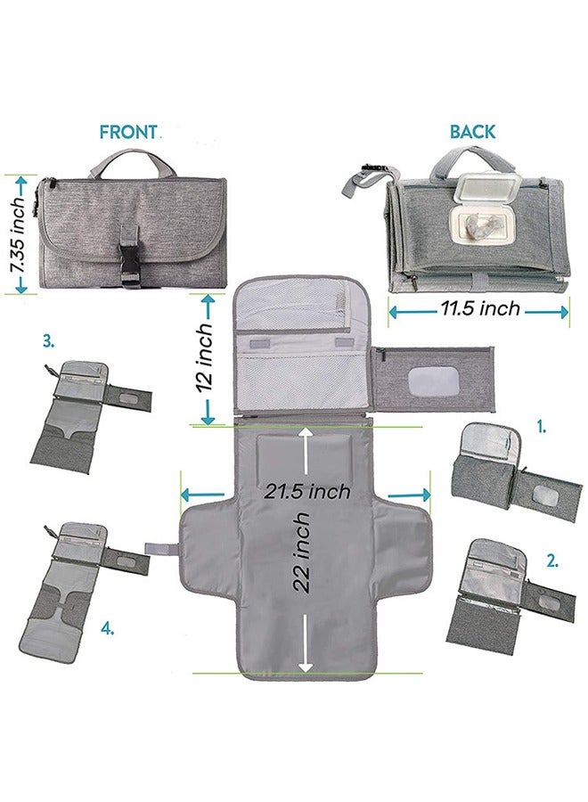 Beauenty Baby Portable Changing Pad with Wipes Pocket for Diaper Bag Wipeable Waterproof Newborn Travel Mat Shower Gifts  - Image 5