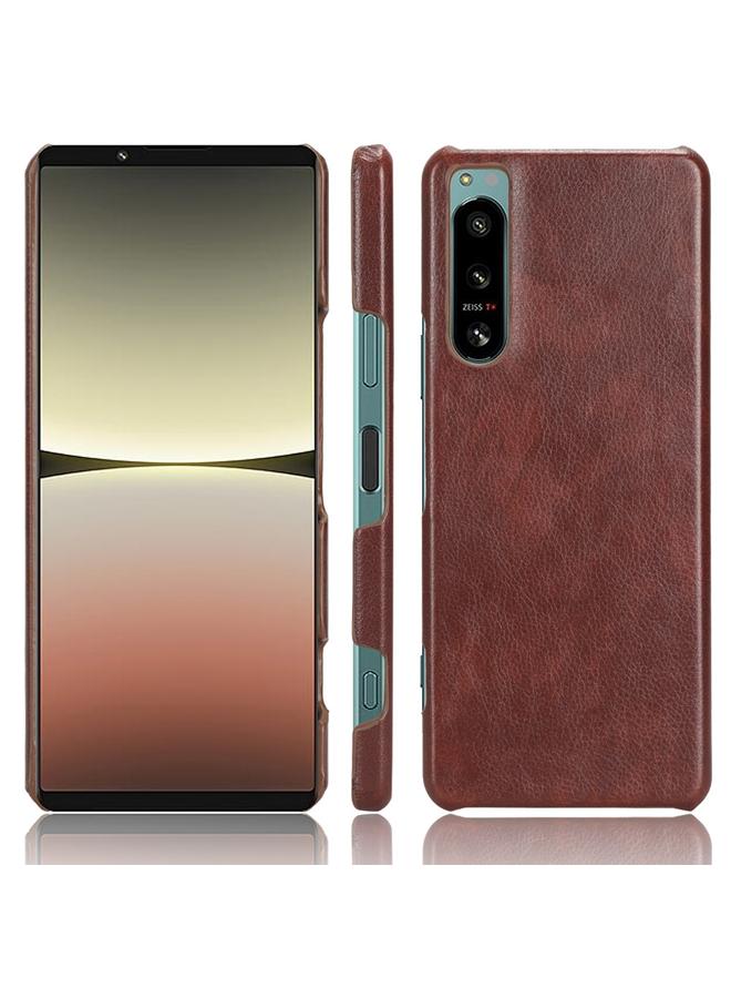 The Bros Case For Sony Xperia 5 IV Shockproof Litchi Texture PC + PU Case