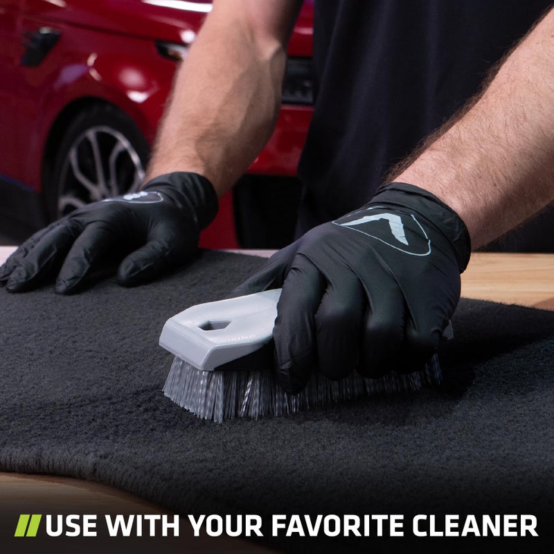 VIKING Carpet Cleaning and Scrub Brush for Floor Mats, Cleaning Brush for Car Interior and Home, Grey, 6.4 x 2.8 x 1.8 Inch - Image 4